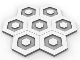 White hexagons creating honeycomb bigger shape photo