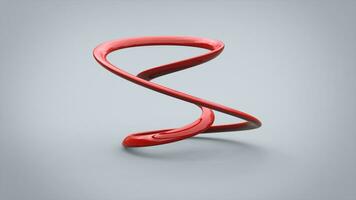 Red polished abstract minimalist sculpture photo