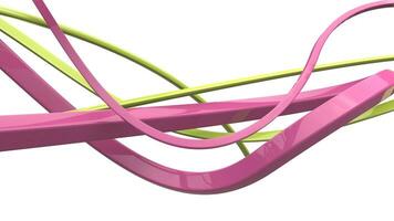 Abstract pink and green 3D shapes and flows photo