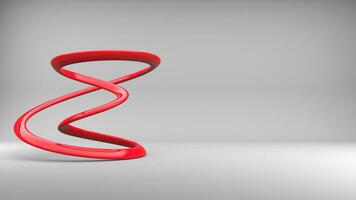 Abstract red minimalist sculpture - studio shot photo