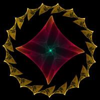 Abstract geometrical and fractal shapes - yellow and red photo