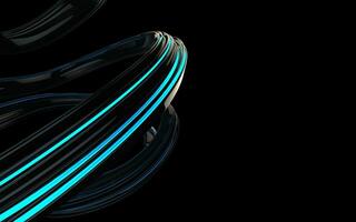 Abstract forms and flows with blue glow photo