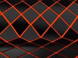 Abstract low poly glowing red grid background photo