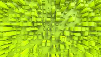 Abstract green cubic city structures - top down view photo