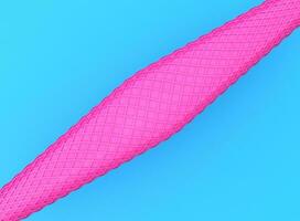 Abstract pink shape with net pattern - bright blue background - 3D Illustration photo