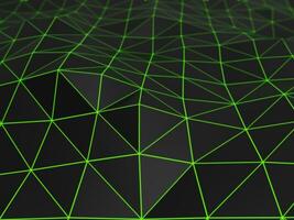 Low polygon abstract geometric background topographical shapes - green glow photo
