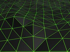 Low polygon abstract geometric background topographical shapes - green glow photo