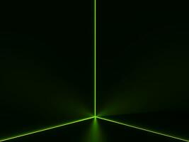 Dark environment with green bounce light - 3D Illustration photo