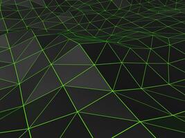 Green glowing low polygon cyber background environment photo