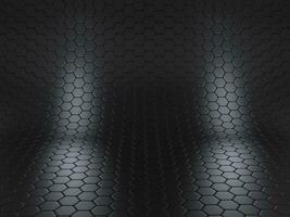 Curved dark hi tech hex background photo