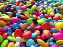 Thousands of small bright and colorful small pebbles - closeup shot photo