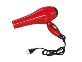 Classic red hairdryer - isolated on white background photo