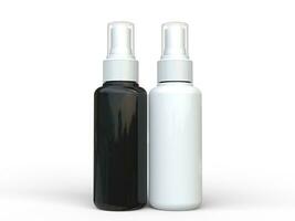 Black and white unlabled fine spray bottles photo