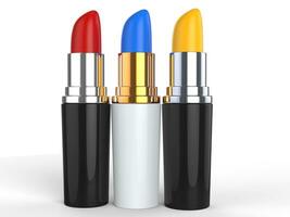 Lipsticks in primary colors photo