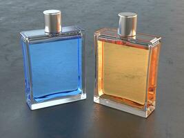 Perfume bottles - blue and orange photo