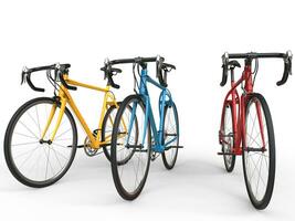 Awesome modern sports bicycles - primary colors photo