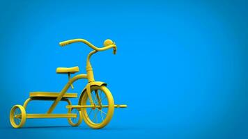 hermosa brillante amarillo triciclo foto