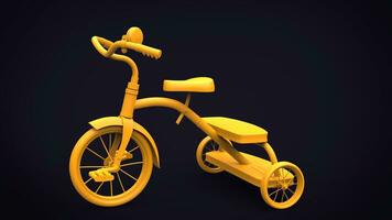 Vintage yellow toy tricycle photo