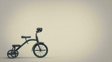 Toy tricycle - dark on bright background photo