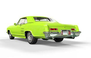 Classic Car Bright Green Rear View photo