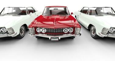 White And Red Classic American Cars photo