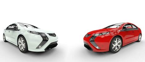 White And Red Electric Cars photo