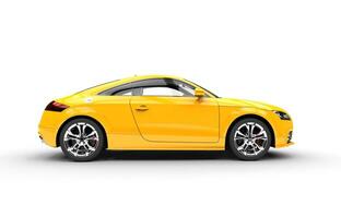 Bright Yellow Elegant Car - Side View photo