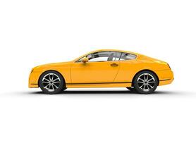 Yellow Luxury Car Side View photo