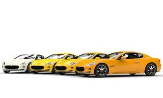 moderno rápido carros - amarillo foto