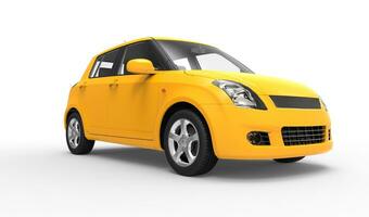 moderno compacto coche amarillo foto