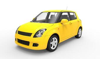 Modern Compact Car Yellow 3 photo