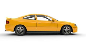 Yellow Fast Car Side View photo