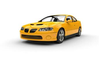 Yellow Sports Car Front Side View photo