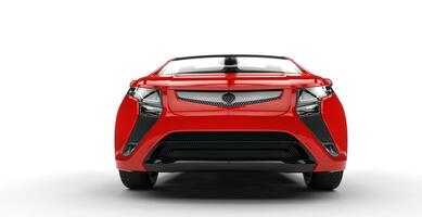 Red Futuristic Car Front Closeup View photo