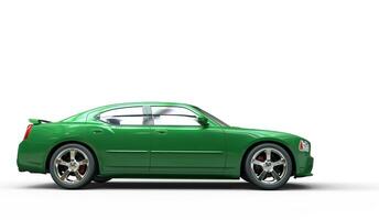 Green American Car - Side View photo