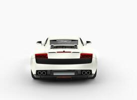 White Super Car Back View photo