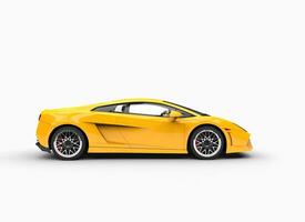 Yellow Supercar Side View photo