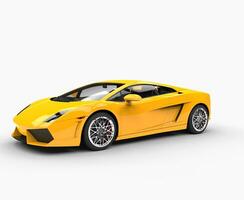 Yellow Supercar - isolated on white background photo