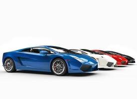 Row Of Supercars Side View photo