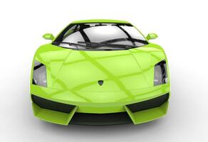 Bright Green Supercar Front View photo