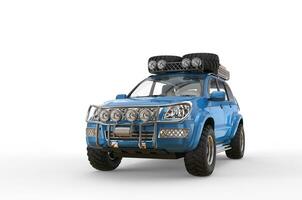 Blue 4x4 SUV front view photo