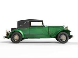 Green wlwgant vintage car - side view photo