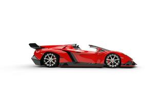 Red supercar on white background photo