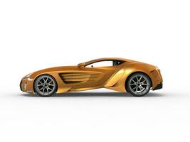 Gold metallic supercar - side view photo