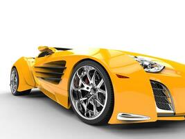 Yellow supercar - closeup - front view photo