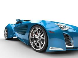 Blue supercar - closeup - front view photo