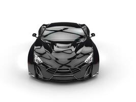 Black concept supercar - top front view photo