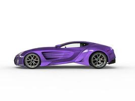 Purple metallic supercar - side view photo