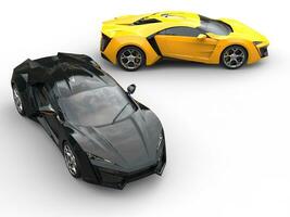 Sportscars top view - black and yellow photo