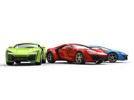 Sportscars isolated on white background photo